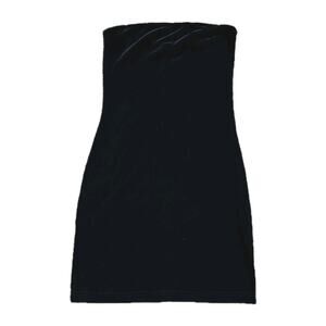 Vtg Express Velvet Strapless Mini Dress Women 5 Black LBD Whimsigoth Witchy Boho